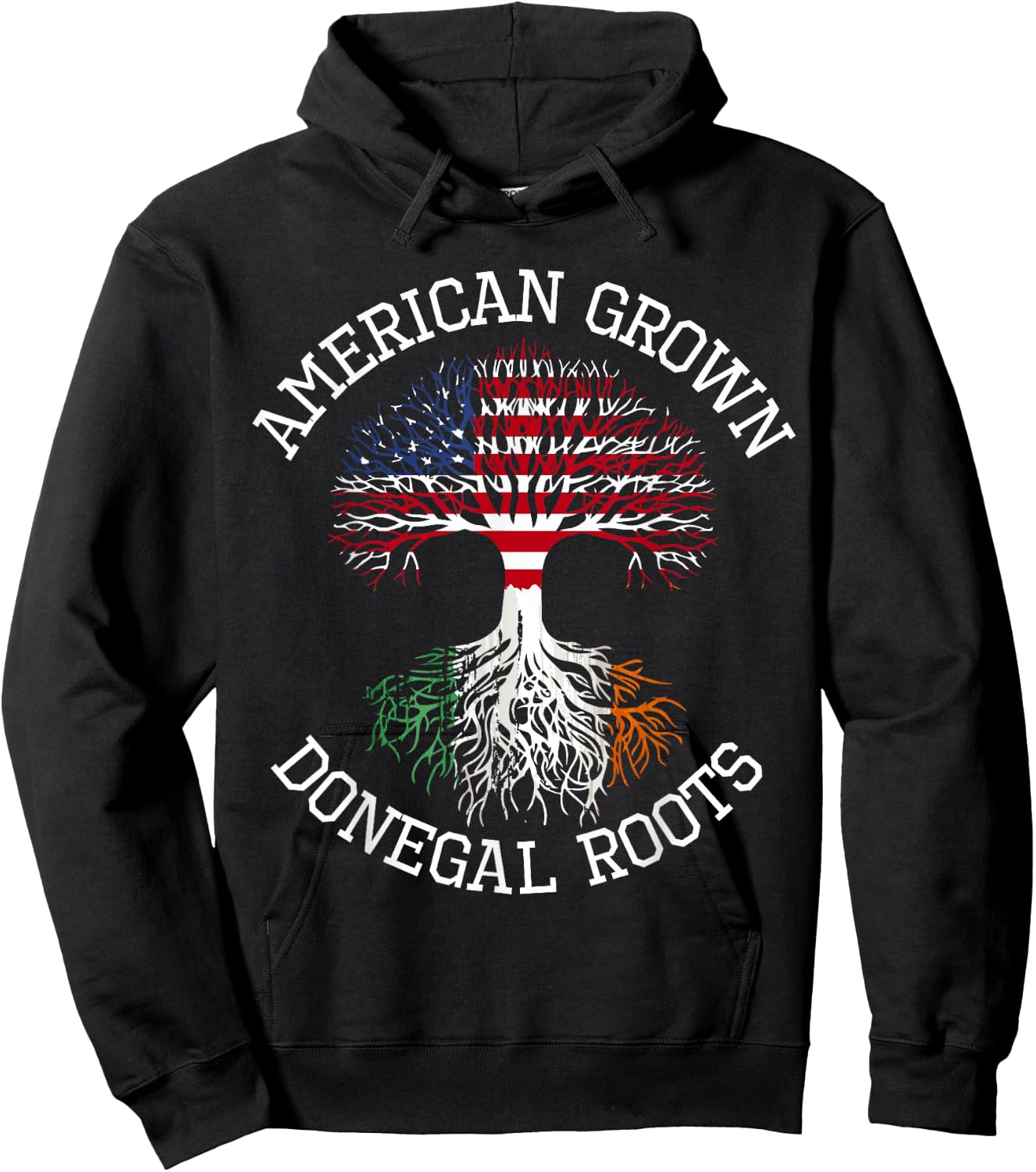 American Grown Donegal Irish Roots Ireland Heritage Hoodie - Hoodie | Black