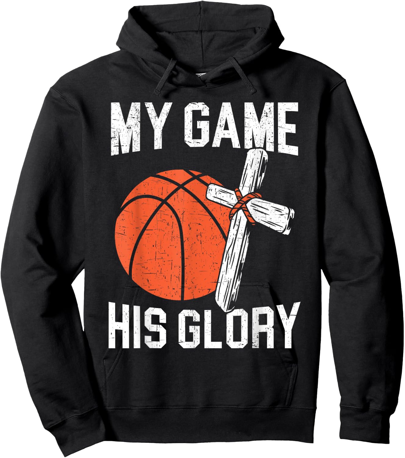 Basketball And Jesus Christ Christian Believer Hooper Hoodie - Hoodie | Black