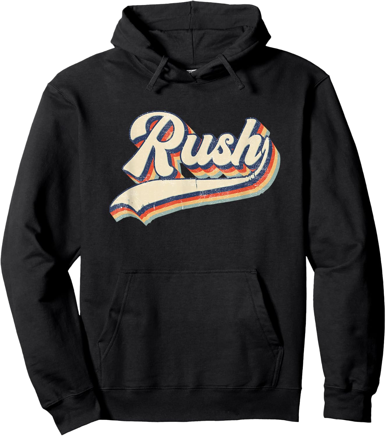 Rush Surname Vintage Retro Gift Men Women Boy Girl Hoodie - Hoodie | Black