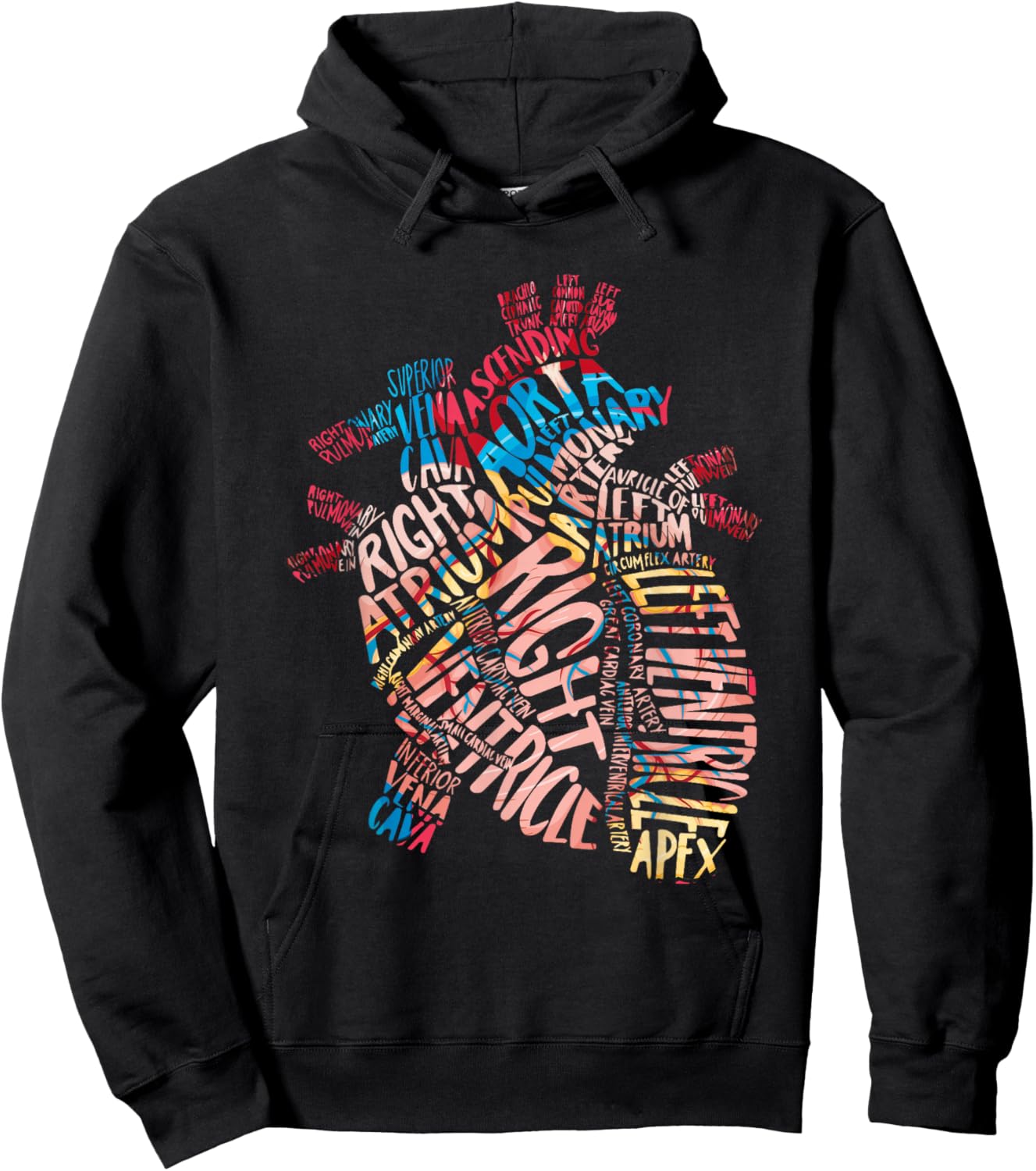 Anatomical Human Heart Cardiology Medical Cardiac Nurse Hoodie - Hoodie | Black