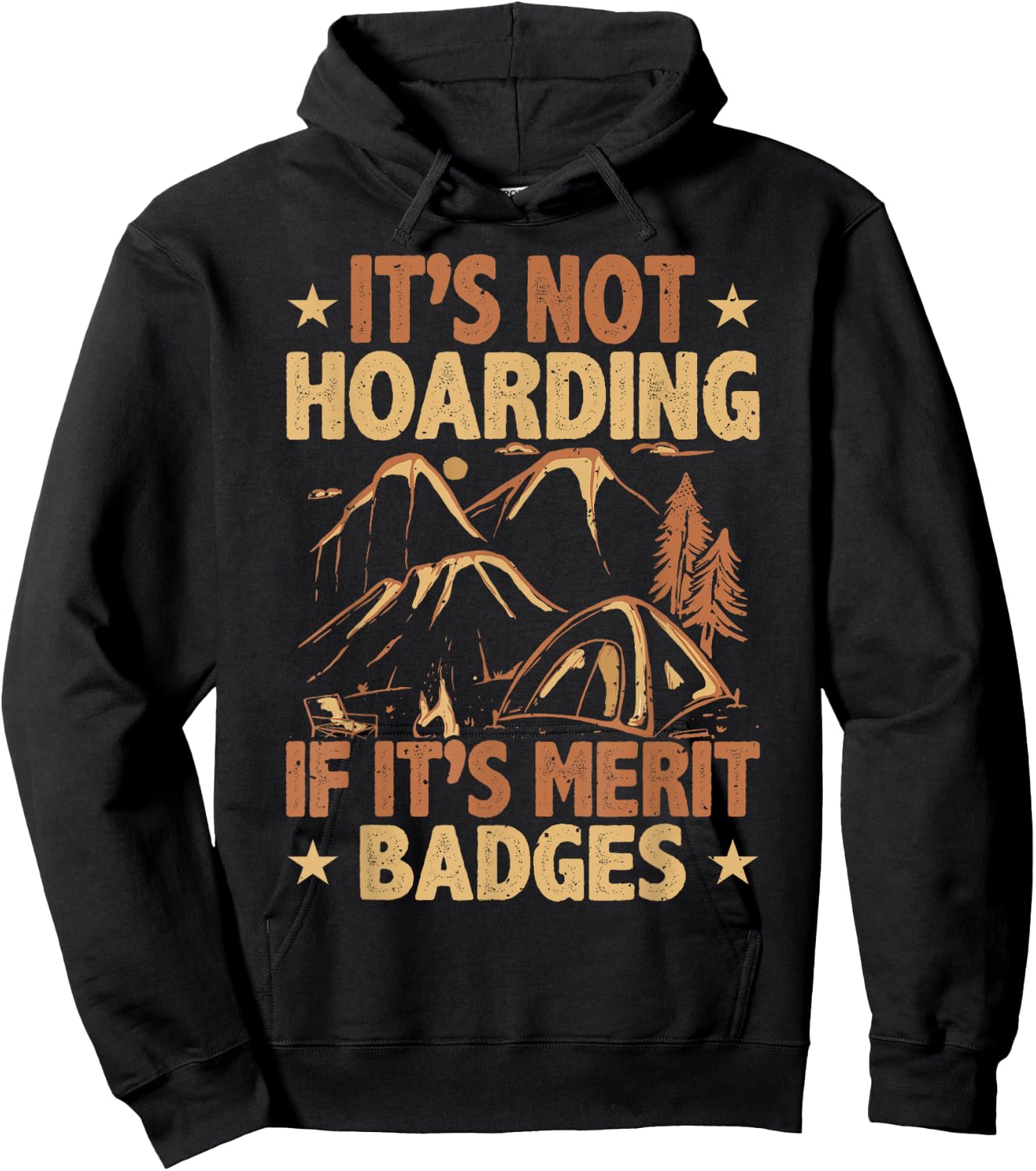 Scout Leader, Hoarding Merit Badges, Funny Scouting Hoodie - Hoodie | Black