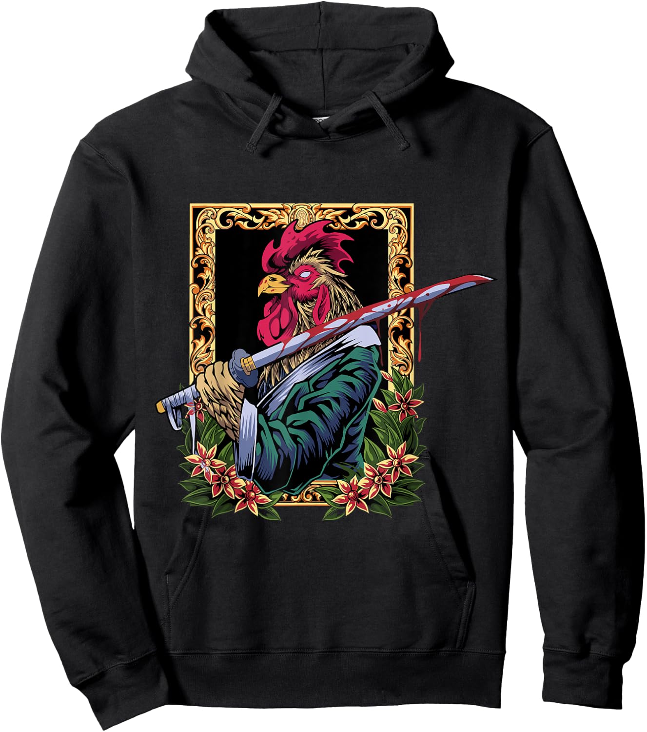 Rooster Fighter Chicken Hoodie - Hoodie | Black