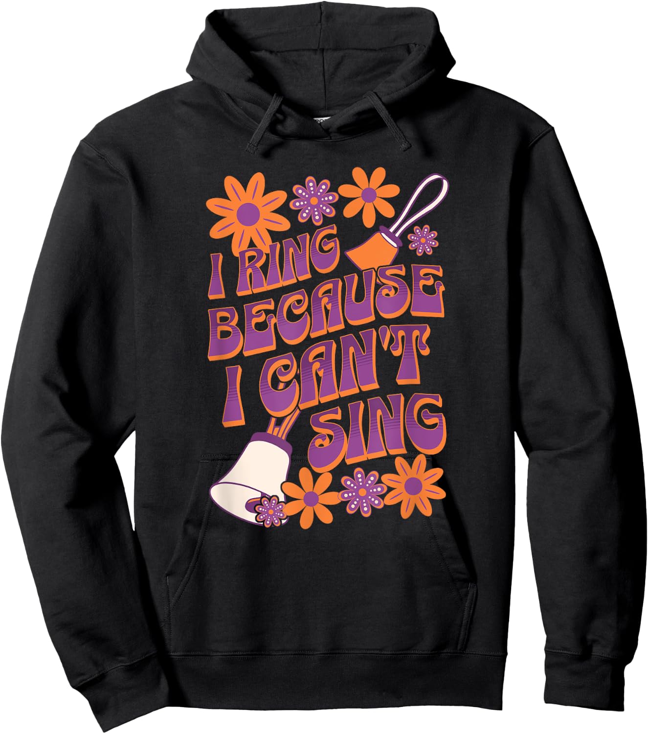 Funny Handbell Player Design for Bell Ringers, and Musicians Hoodie - Hoodie | Black