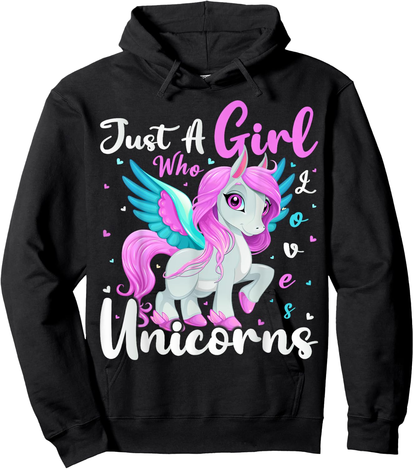 Unicorn Lover Just A Girl Who Loves Unicorns Hoodie - Hoodie | Black