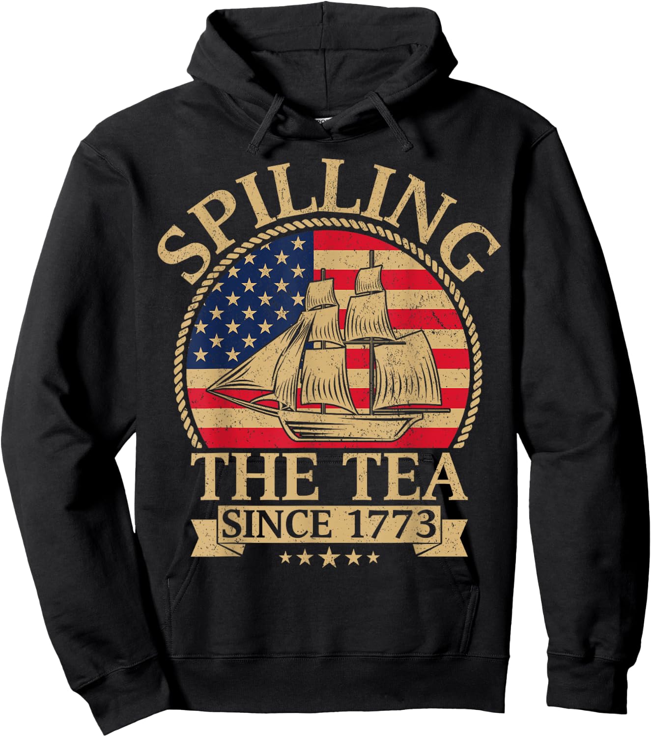 Spilling The Tea Since 1773 Vintage Us History Teacher Women Kids Hoodie - Hoodie | Black