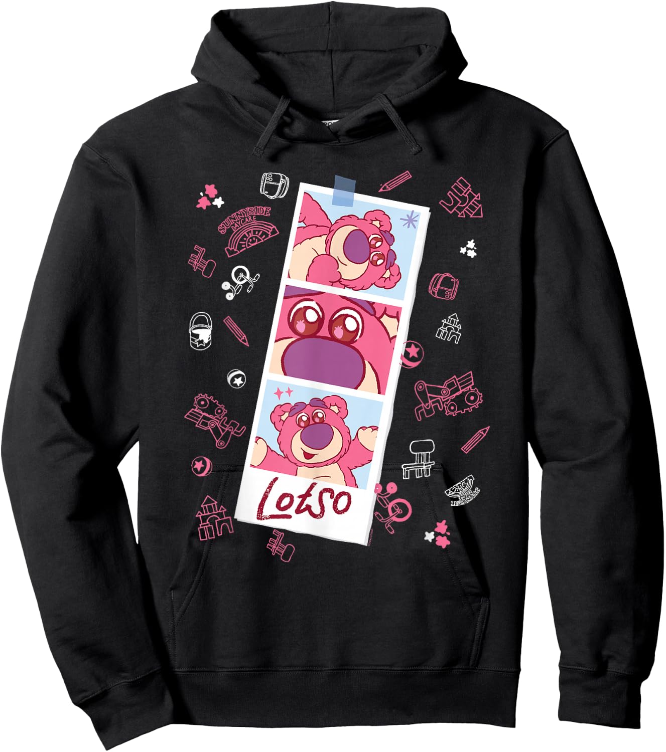 Disney and Pixar’s Toy Story Lotso Fluffy Cute Photo Strip Hoodie - Hoodie | Black