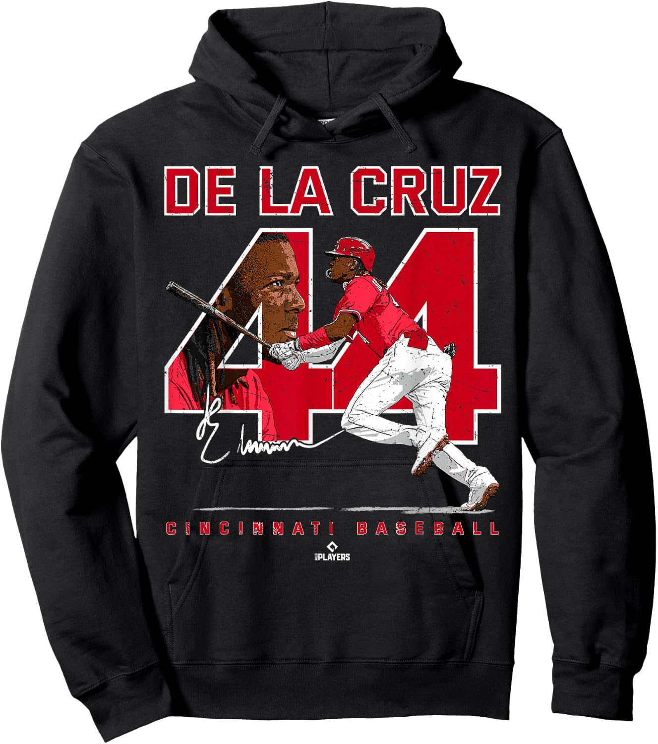 Number & Portrait Elly De La Cruz Cincinnati MLBPA Hoodie - Hoodie | Black