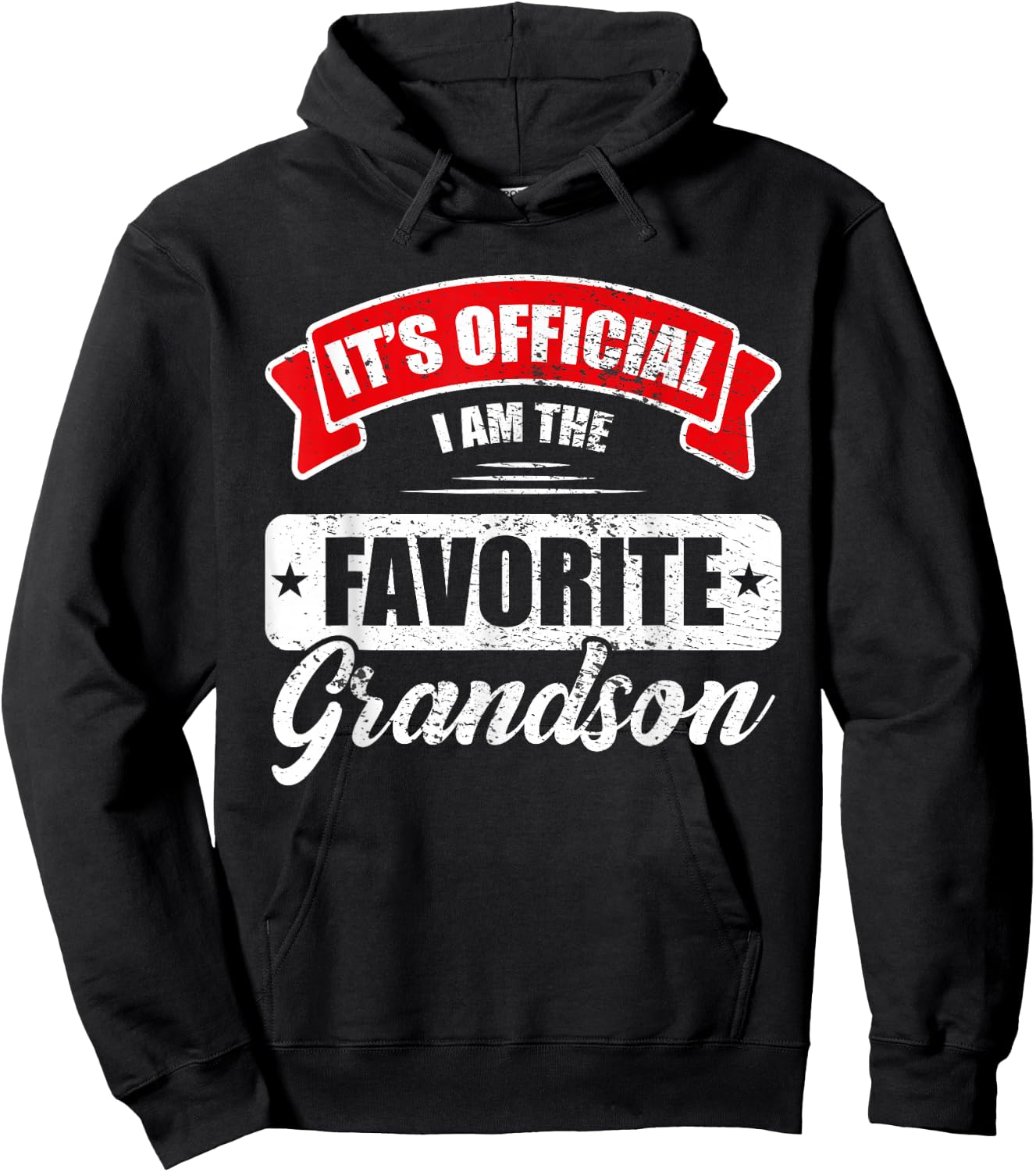 It's Official I'm The Favorite Grandson Funny Sayings Hoodie - Hoodie | Black