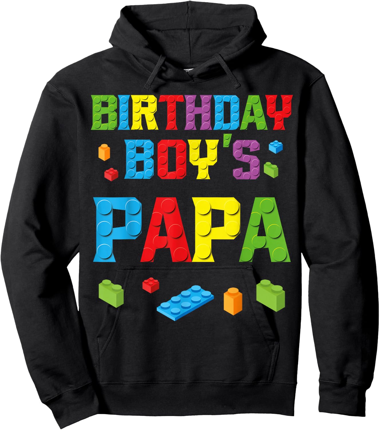 Master Builder Birthday Boy's Papa Building Bricks Blocks Hoodie - Hoodie | Black