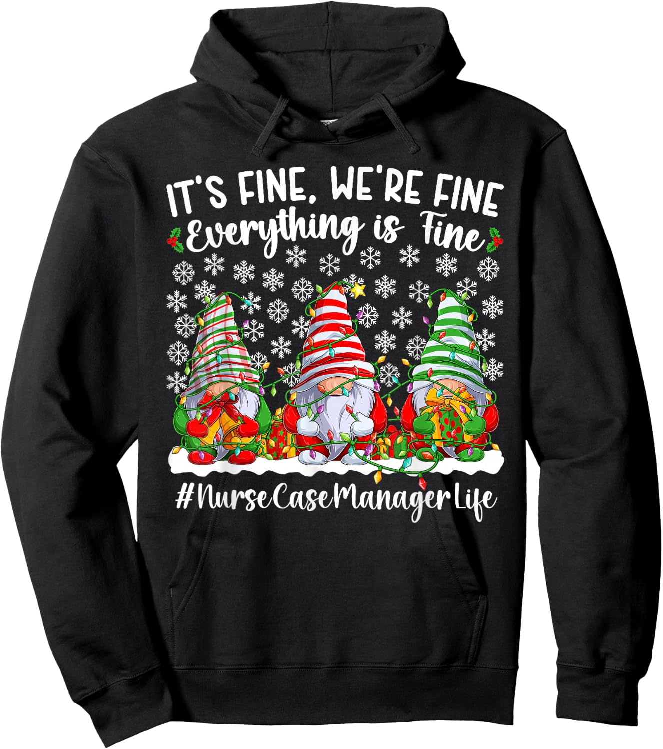 Funny Nurse Case Manager Christmas Case Management Xmas Hoodie - Hoodie | Black