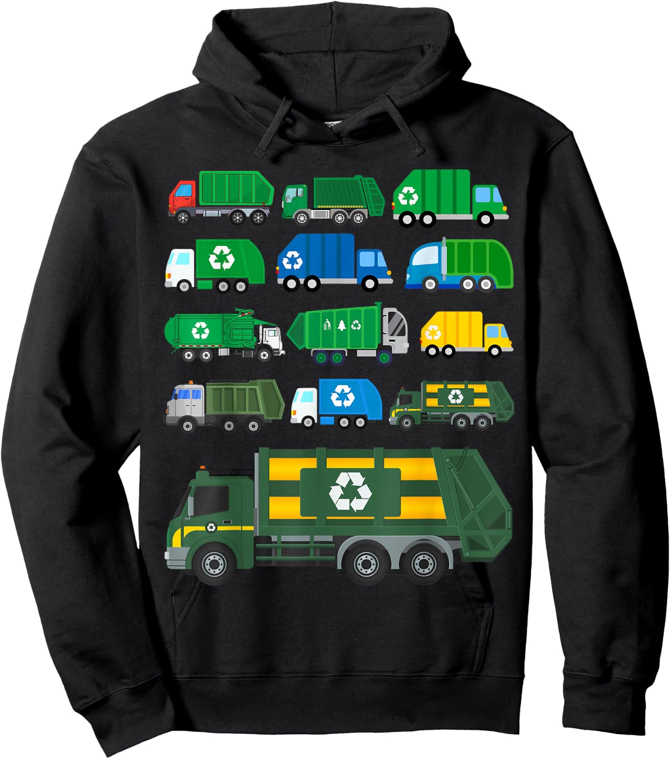 Garbage Truck Global Recycling Day Trash Truck Collector Hoodie - Hoodie | Black