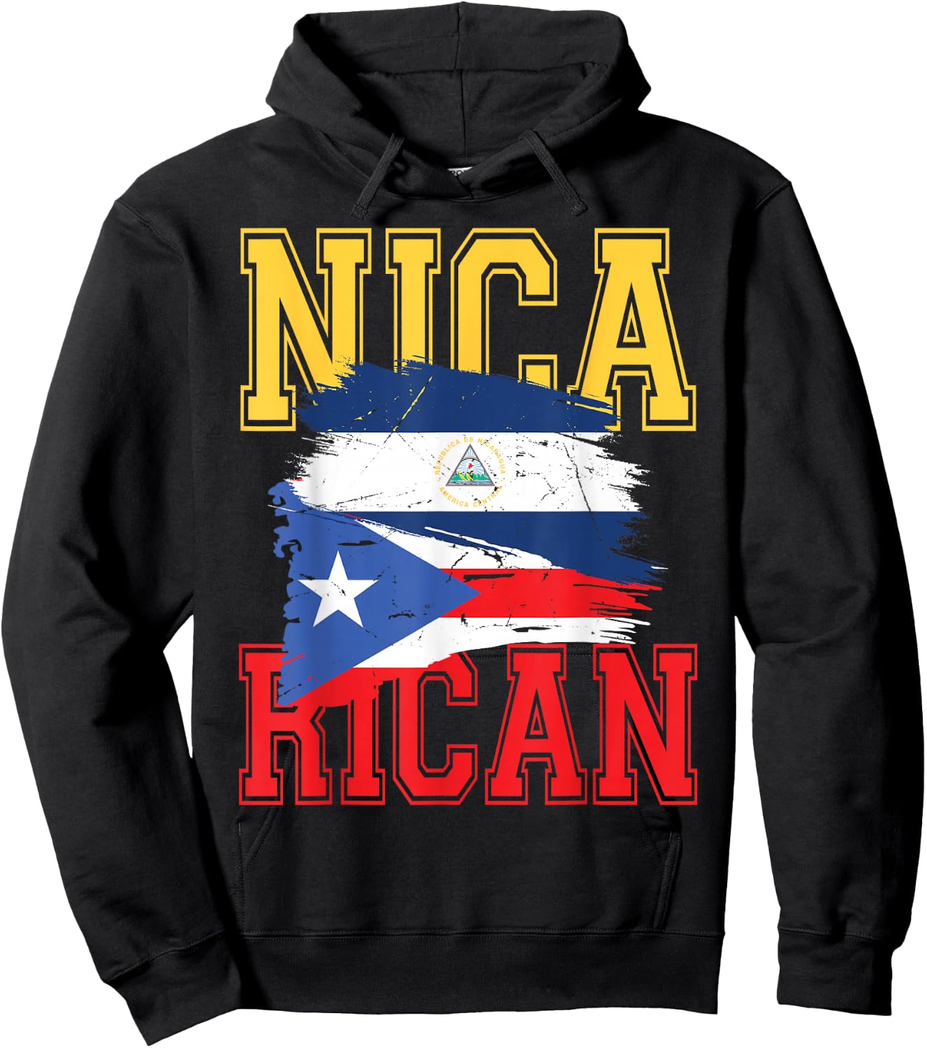 Nicaragua Nica Puerto Rico Boricua Nica Rican Puerto Rican Hoodie - Hoodie | Black