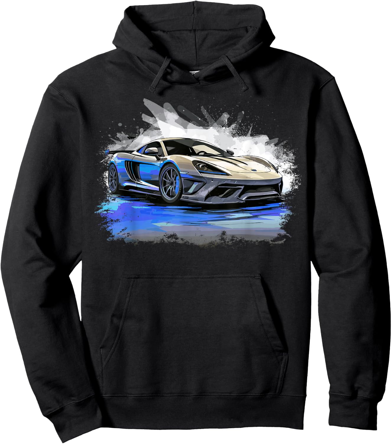 Supercar Sports Car Exotic Concept Art Hypercar Boys Graphic Hoodie - Hoodie | Black