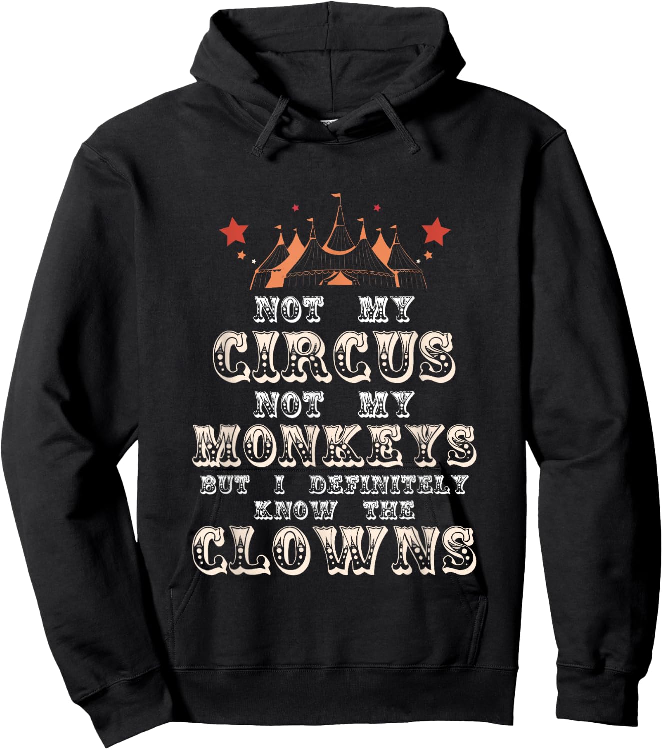 Not My Circus Not My Monkeys But I Know Clowns Funny Costume Hoodie - Hoodie | Black
