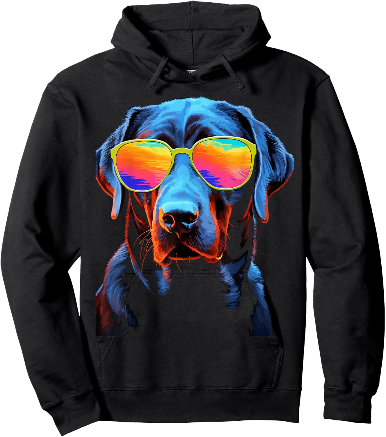 Labrador Retriever Dog with Sunglasses Women Kids Hoodie - Hoodie | Black