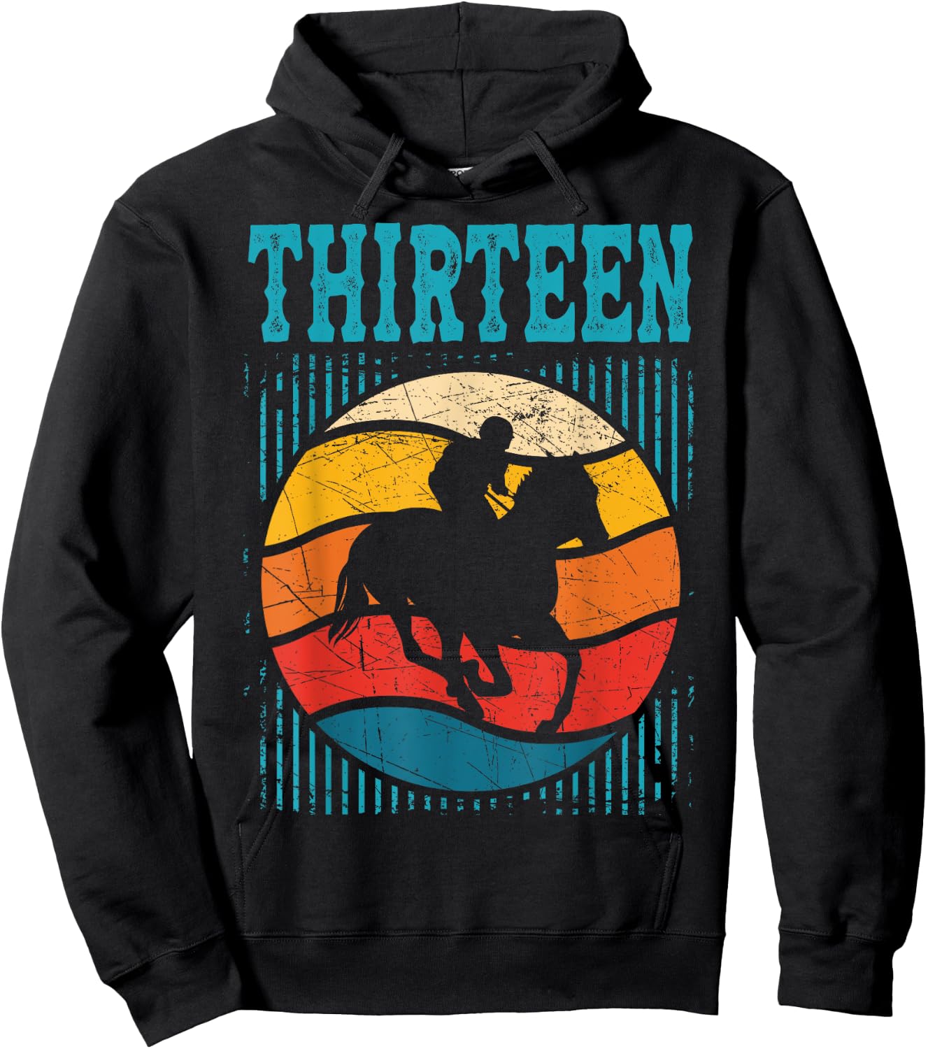 13th Birthday Horse Rider Fan 13 Years old Girls Boys Hoodie - Hoodie | Black