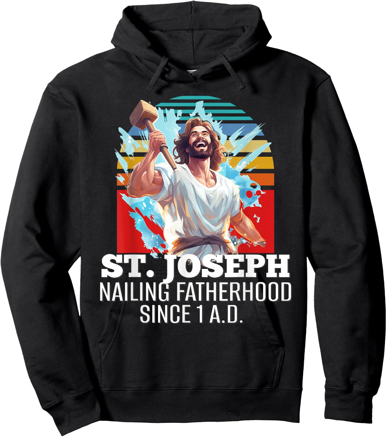 Funny Saint Joseph Catholic Father And Worker Hoodie - Hoodie | Black