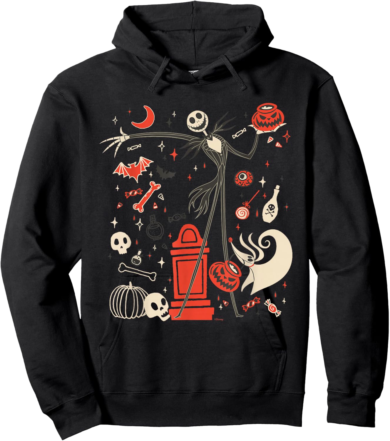 Disney The Nightmare Before Christmas Jack & Zero Halloween Hoodie - Hoodie | Black