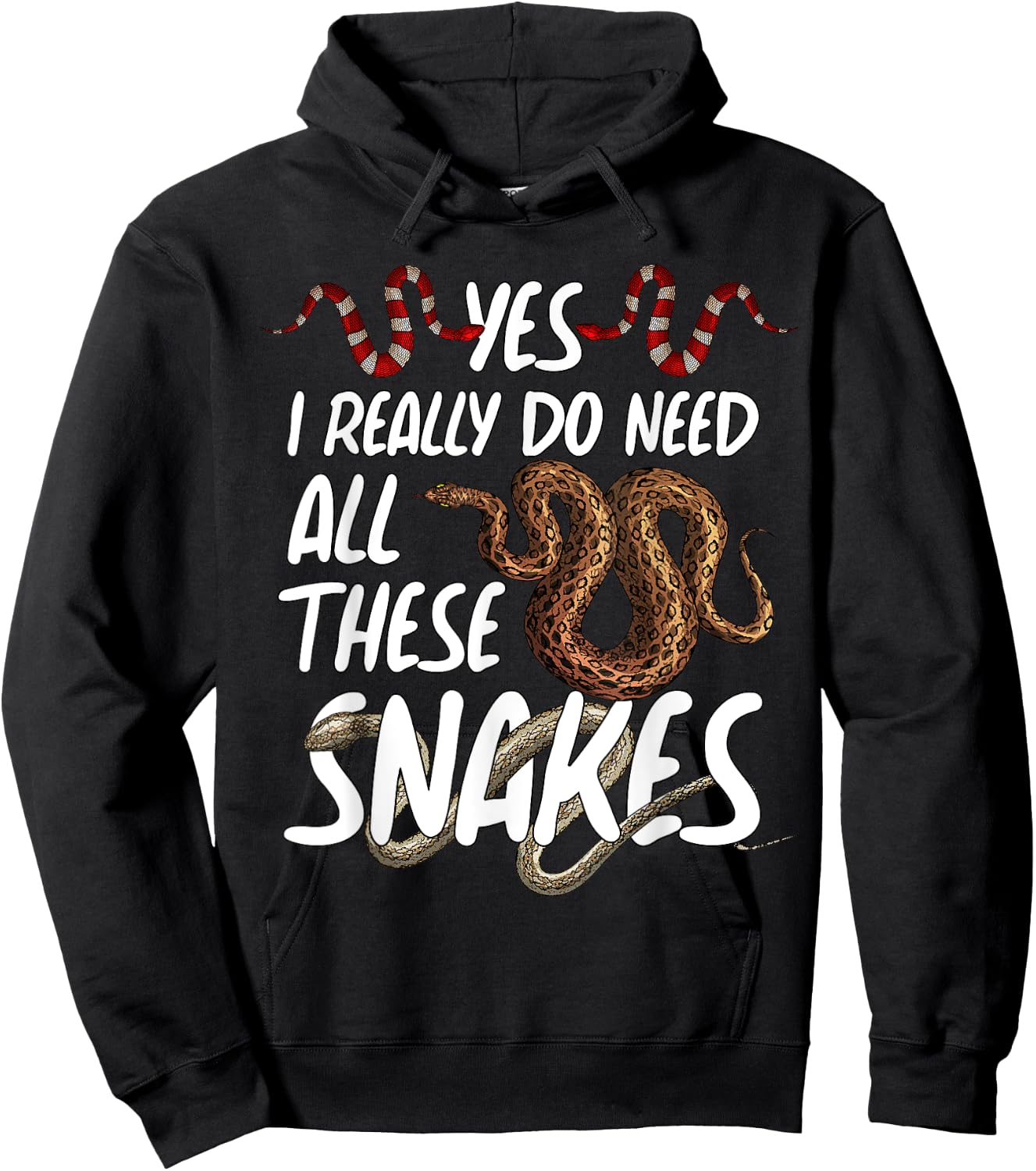 Funny Snake Designs Women Herpetology Reptile Lovers Hoodie - Hoodie | Black