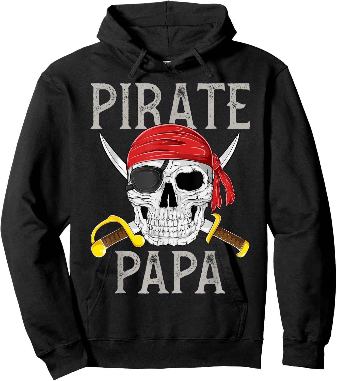 Pirate Papa Jolly Roger Flag Skull Family Pirates Hoodie - Hoodie | Black