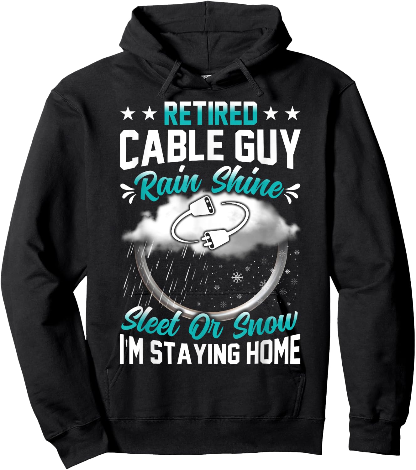 Retired Cable Guy funny retirement gifts for Cable Guy Hoodie - Hoodie | Black