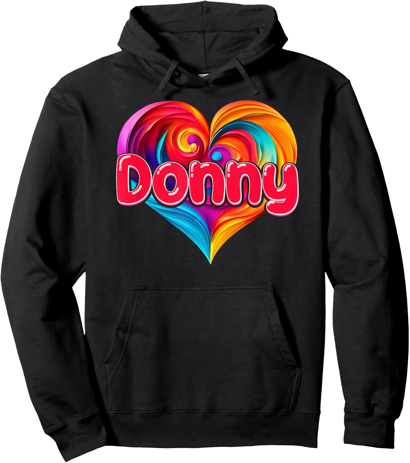 I Heart Love Donny First Name Colorful Named Hoodie - Hoodie | Black