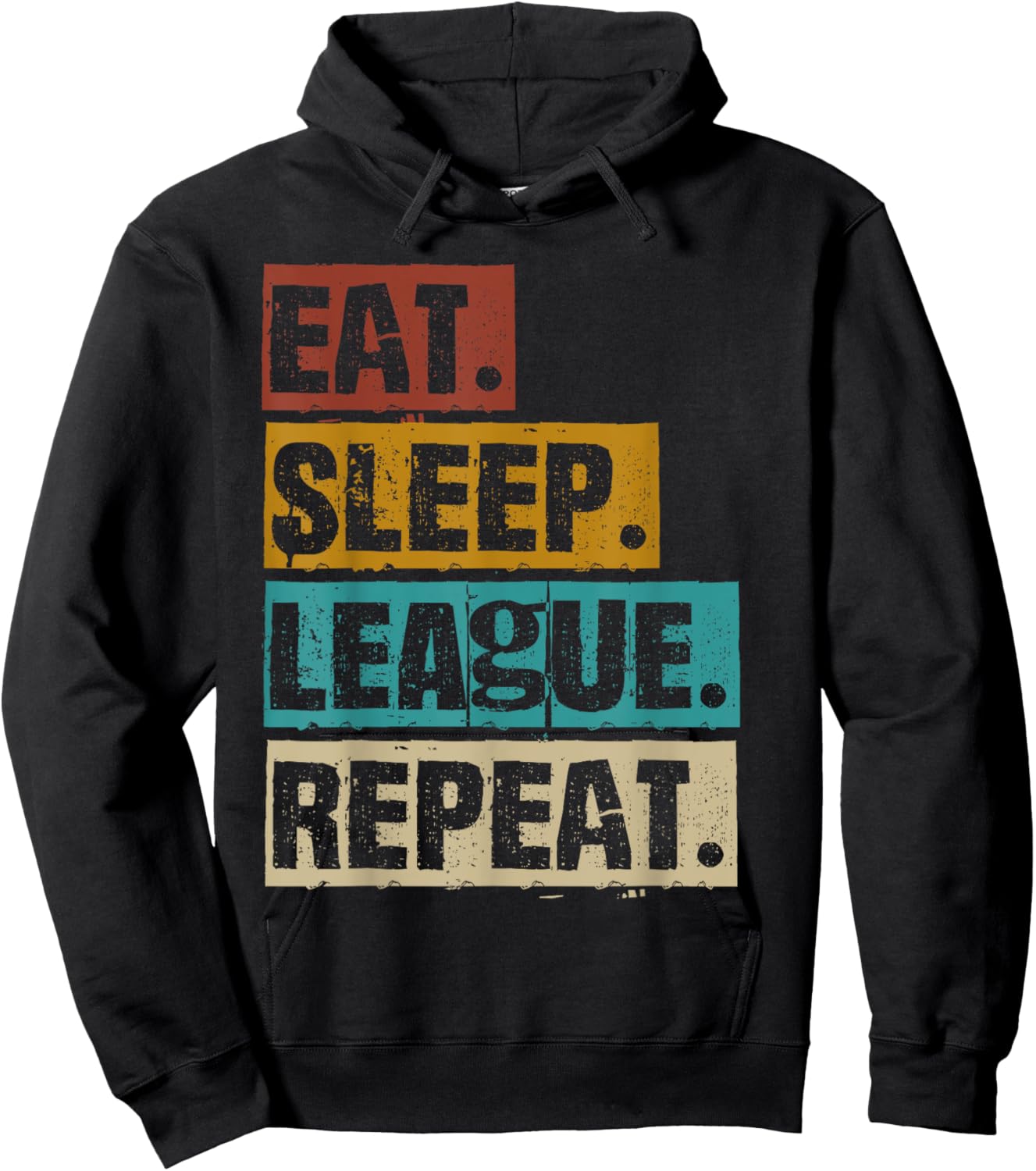 Eat Sleep League Repeat - Vintage Video Gaming Gamer Funny Hoodie - Hoodie | Black