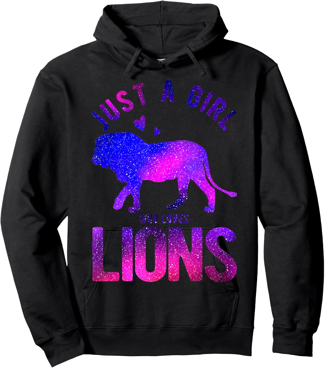 Just A Girl Who Loves Lion Lover Funny Lion Girl Hoodie - Hoodie | Black