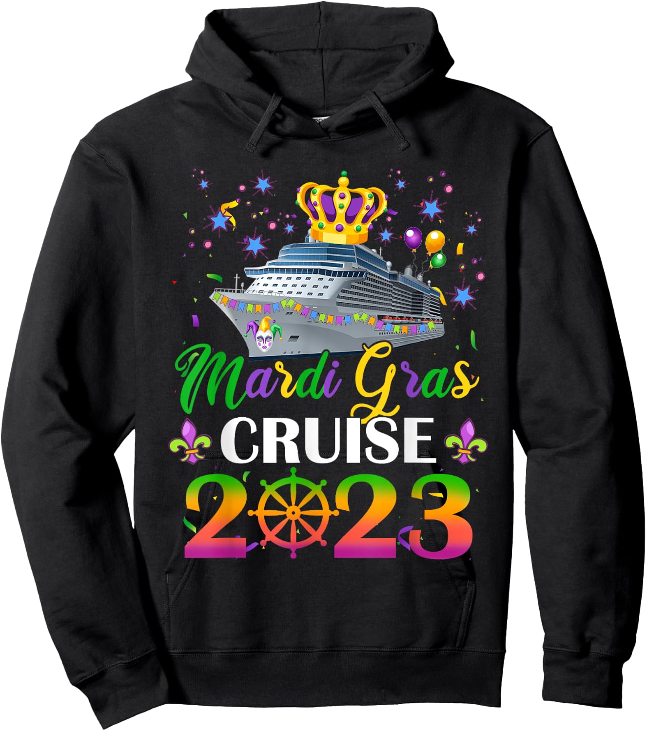 Mardi Gras Cruise 2023 Ship New Orleans Carnival Costume Hoodie - Hoodie | Black