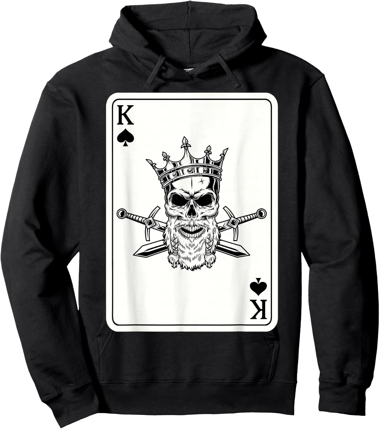 Couple Matching King And Queen of Spades 2/2 Skull Crown Hoodie - Hoodie | Black