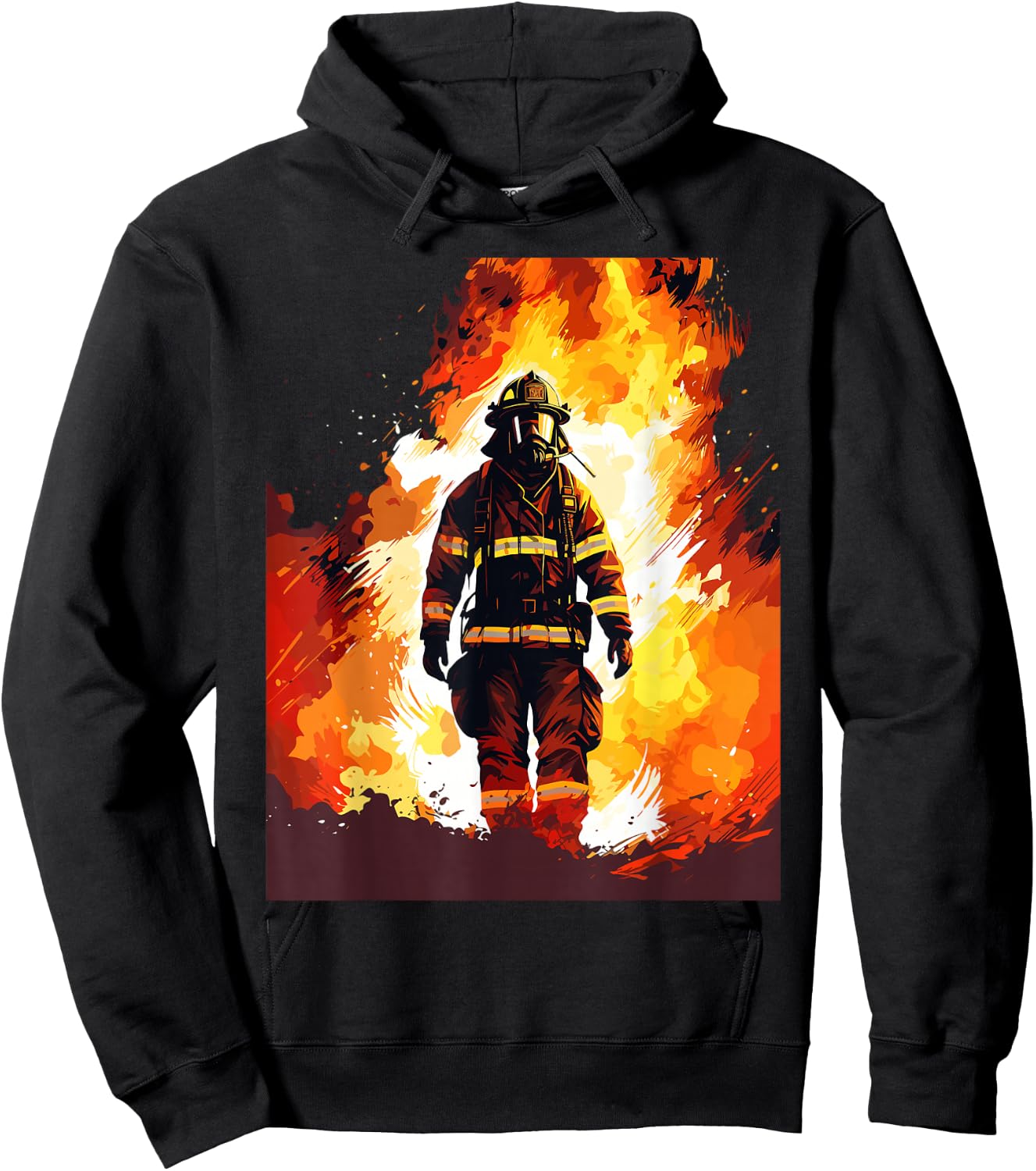 Firefighter Flames - Firefighter & Fireman Hoodie - Hoodie | Black