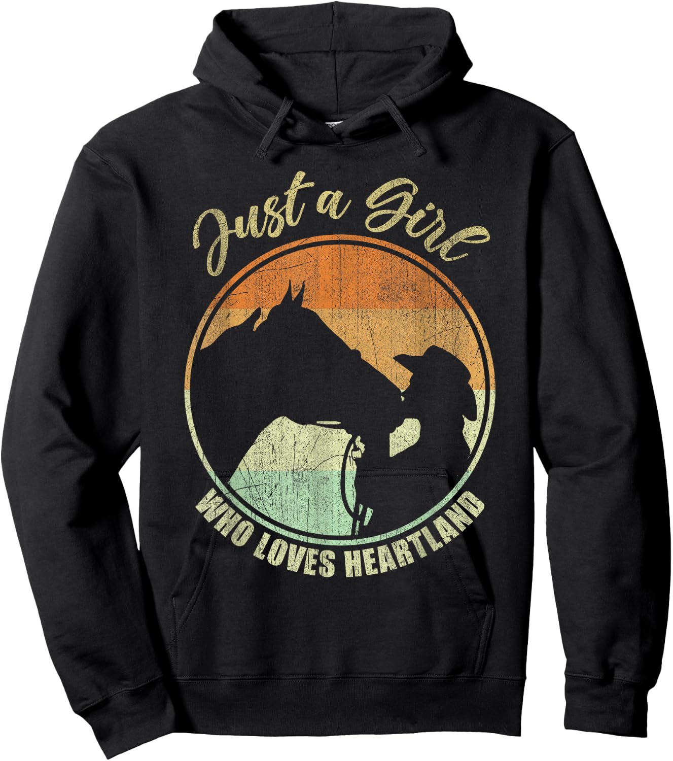 Just A Girl Who Loves Heartland Cowgirl Vintage Hoodie - Hoodie | Black