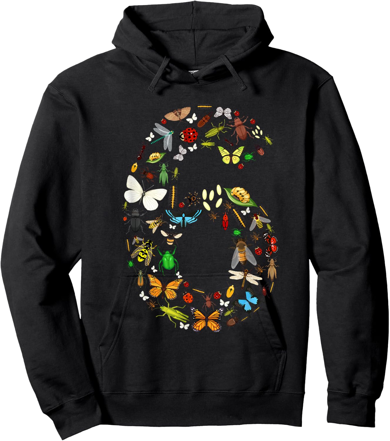 6 Years Old Six Bug 6th Birthday Bugs Insects Boy Girl Hoodie - Hoodie | Black