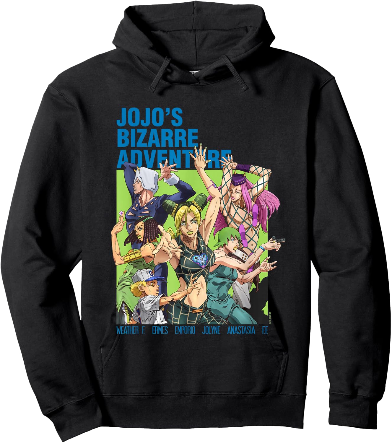 JoJo's Bizarre Adventure Part 6 Stone Ocean Group Pose Anime Hoodie - Hoodie | Black