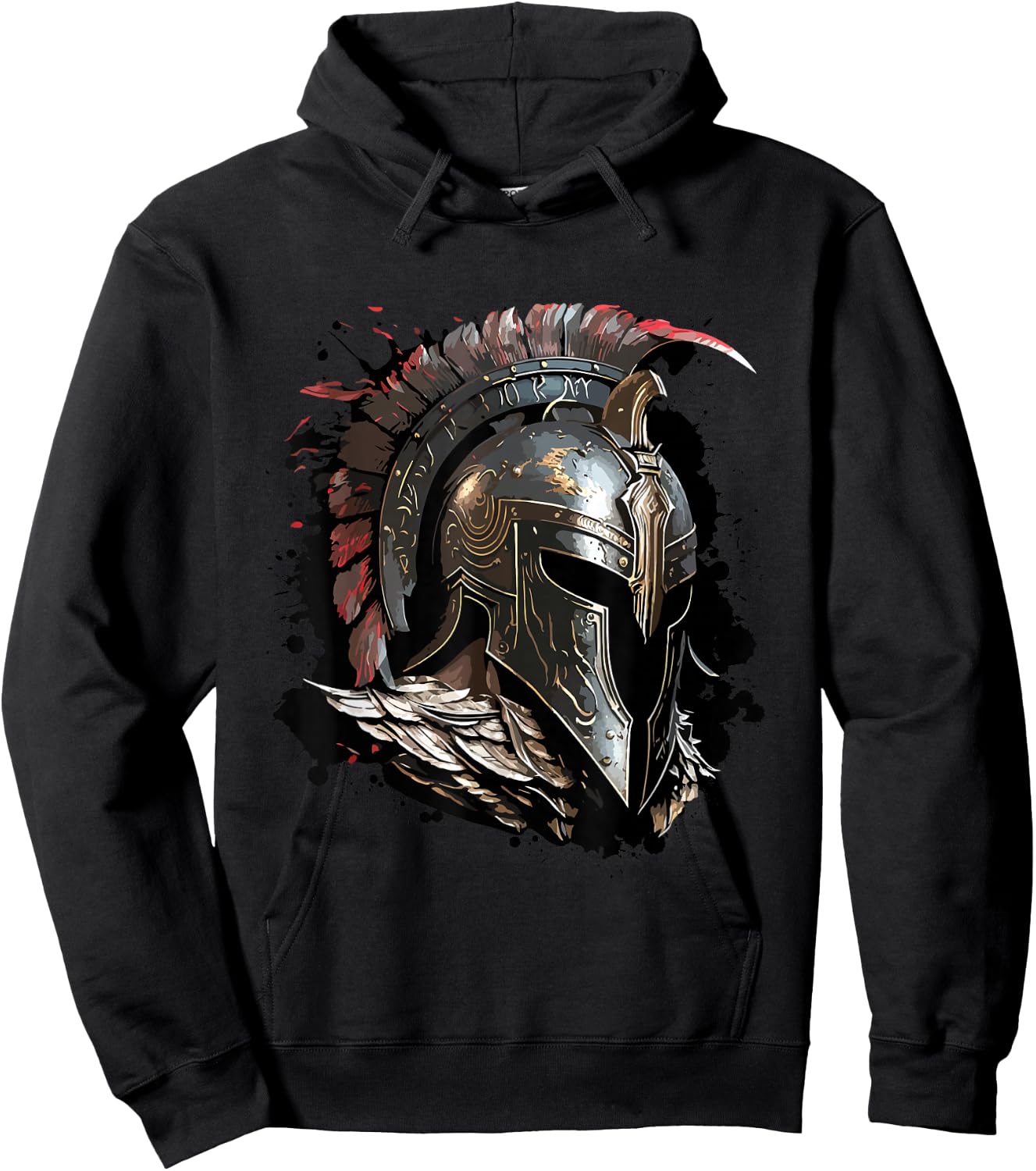Spartan Helmet Warrior Gladiator Gym Fitness Workout Hoodie - Hoodie | Black