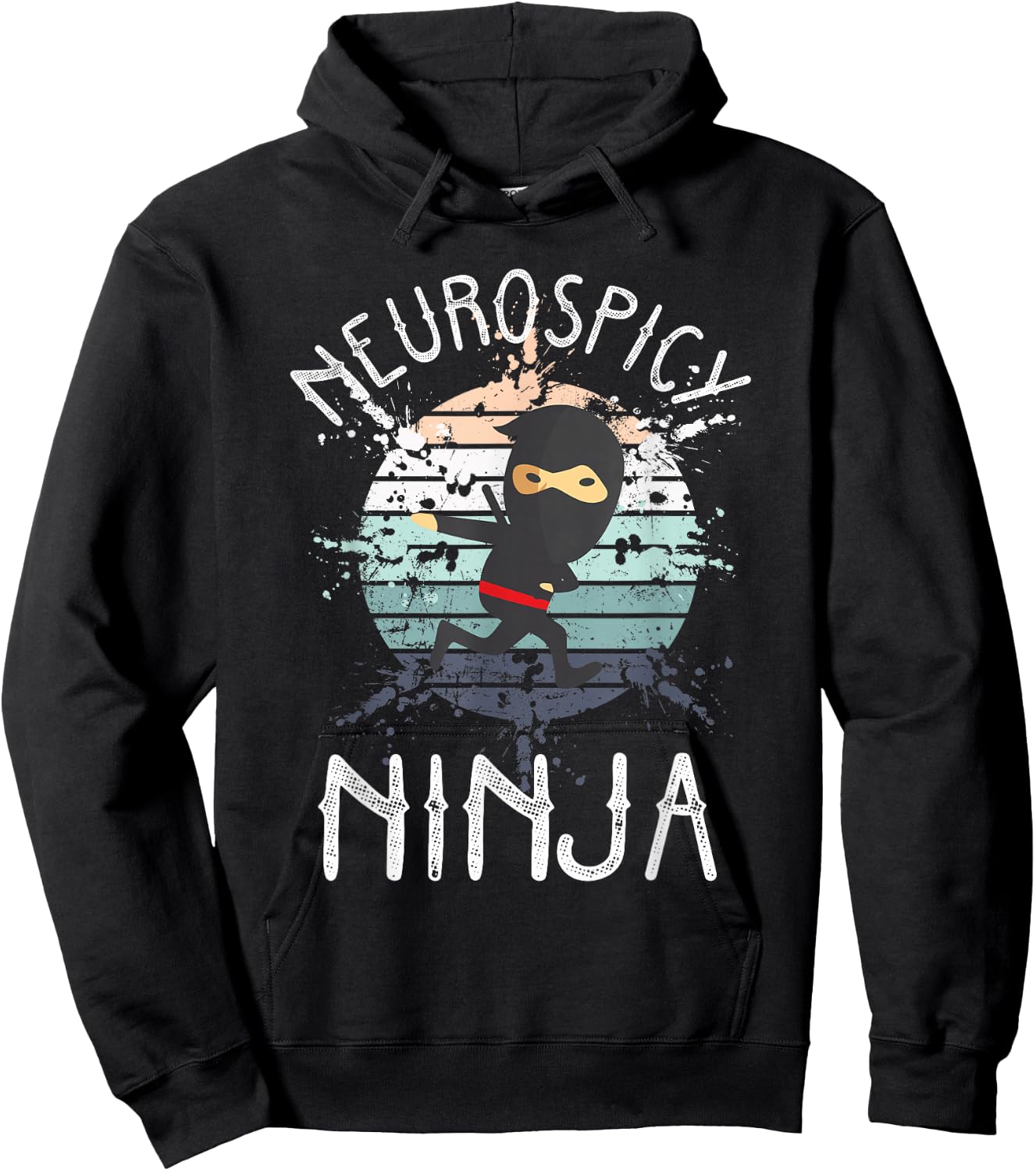 Neurospicy Ninja Autism Awareness Neurodiverse ADHD Kids ASD Hoodie - Hoodie | Black