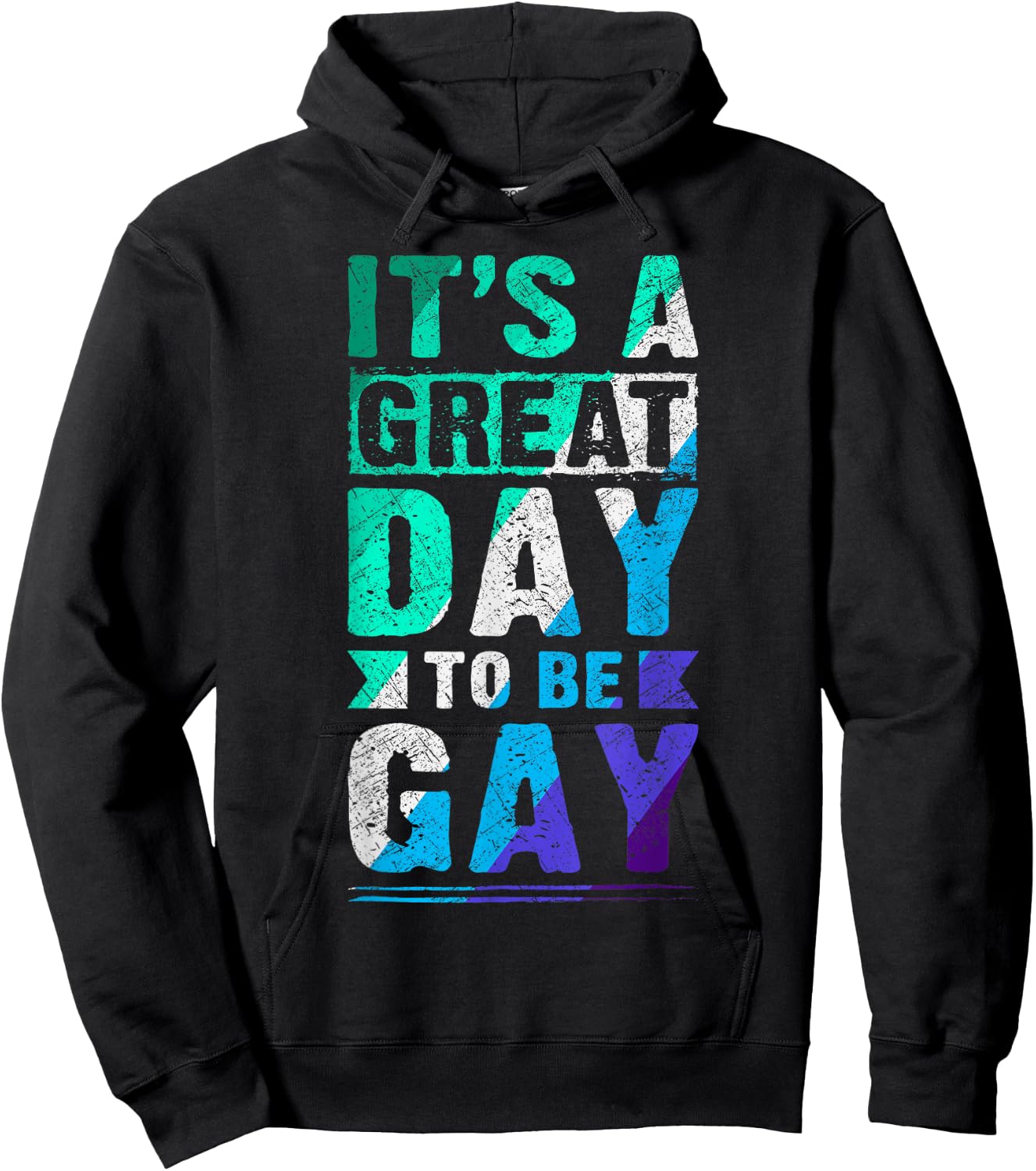 New Blue Gay Male MLM Pride Flag Hoodie - Hoodie | Black