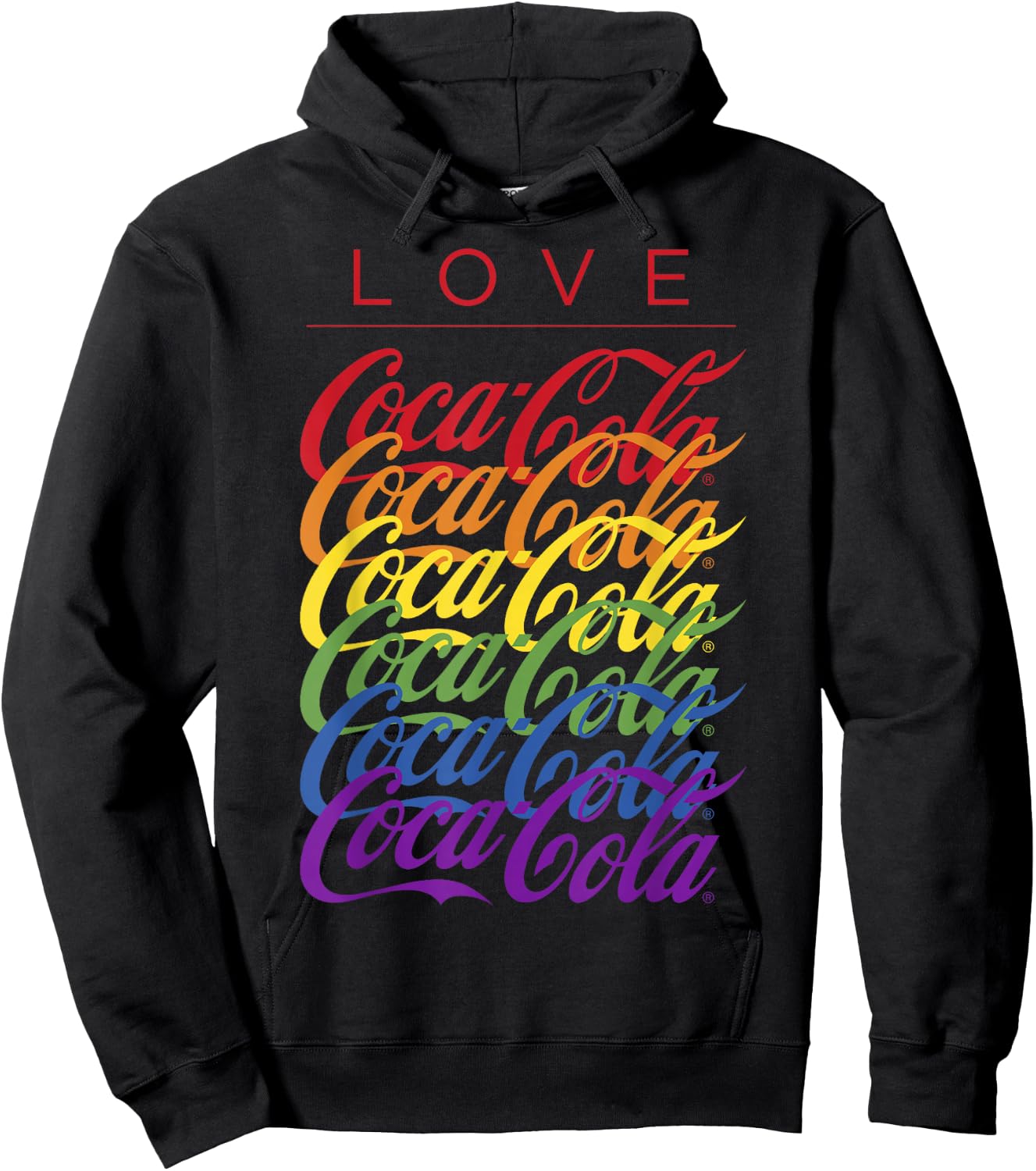 Coca-Cola Pride Love Rainbow Logo Stack Hoodie - Hoodie | Black