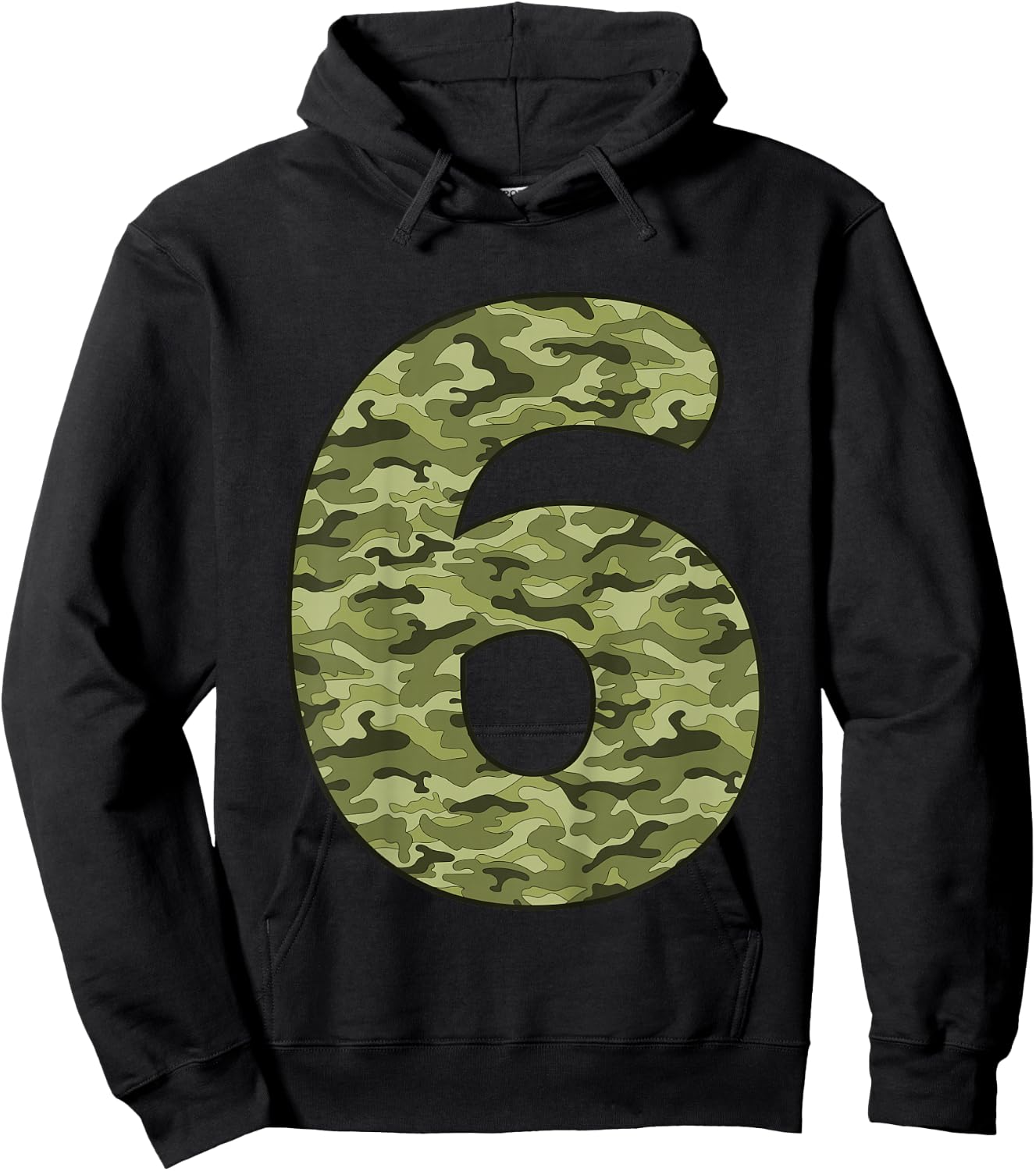 Kids 6 Year Old Birthday Camouflage Military 6th Birthday Hoodie - Hoodie | Black