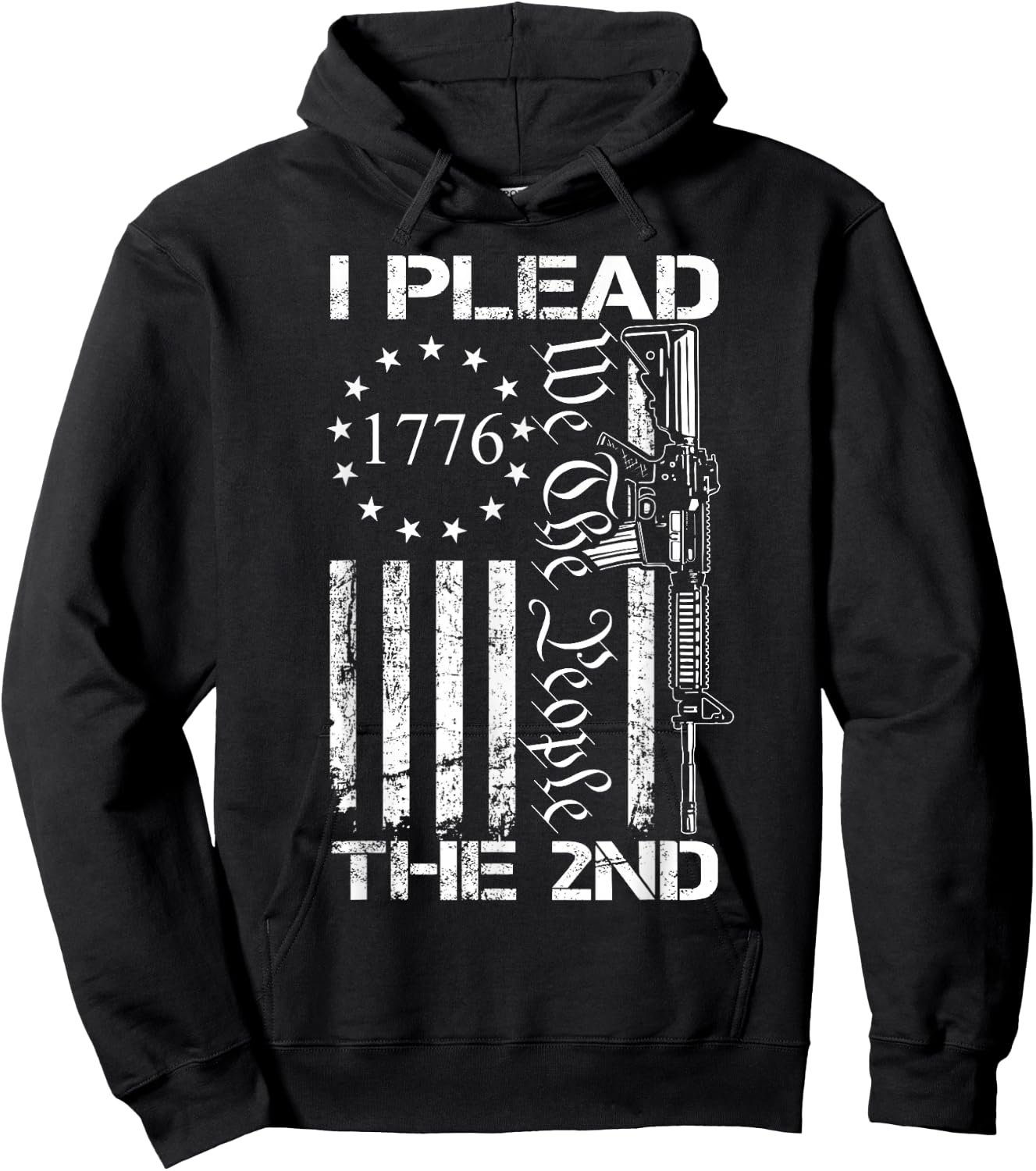 I Plead The 2nd Amendment We The People/USA AR15 Pro Gun Hoodie - Hoodie | Black