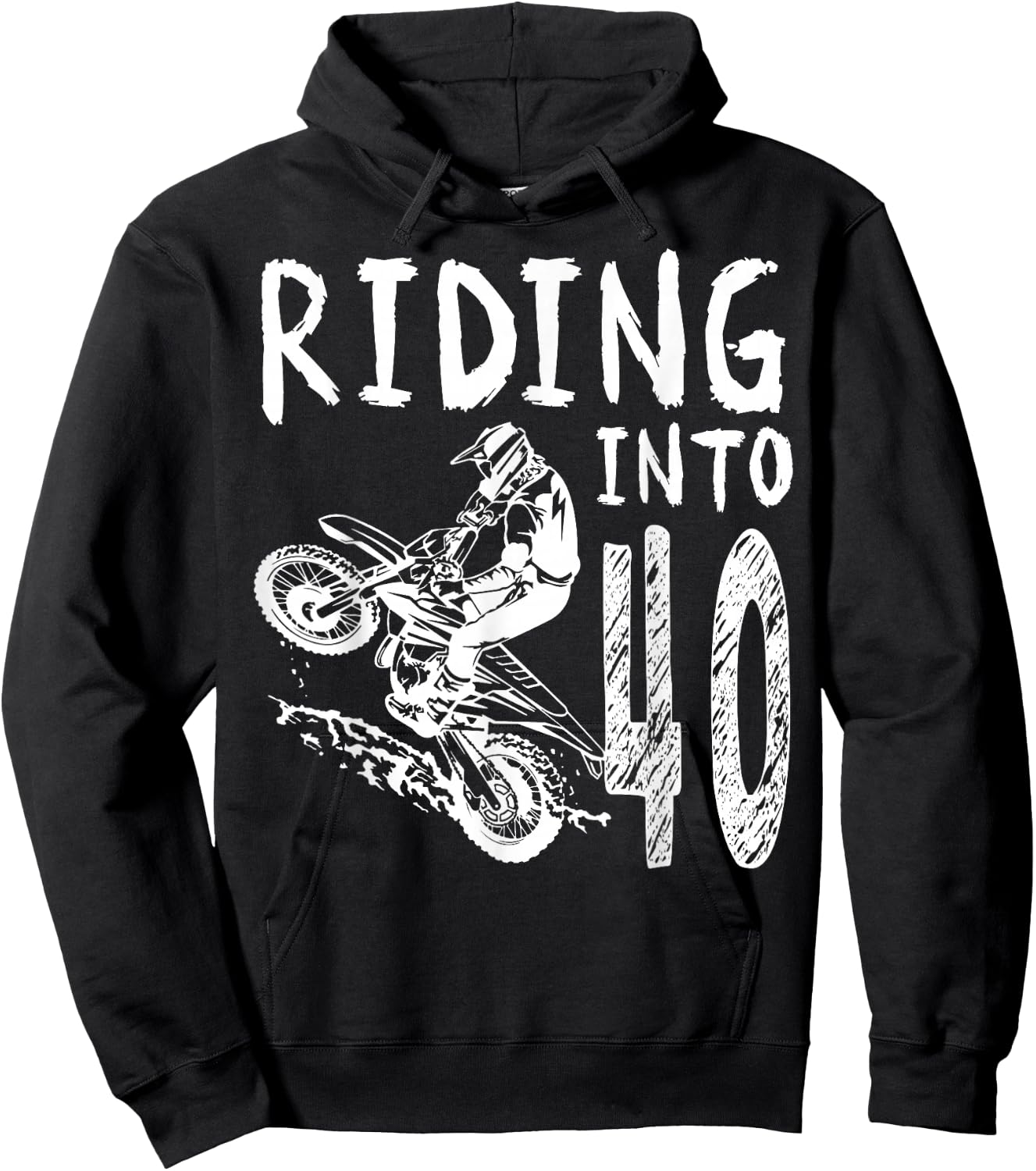 Riding Into 40th Birthday Boy Dirt Bike Party 40 Year Old Hoodie - Hoodie | Black
