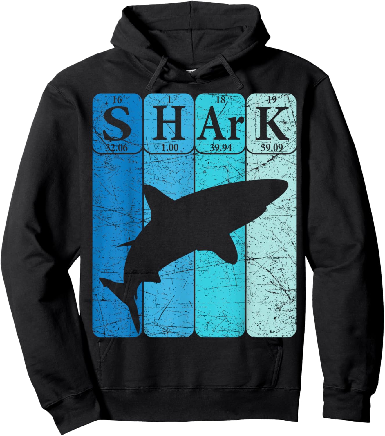 Shark Periodic Table Elements Retro Shark Selachimorphaphile Hoodie - Hoodie | Black