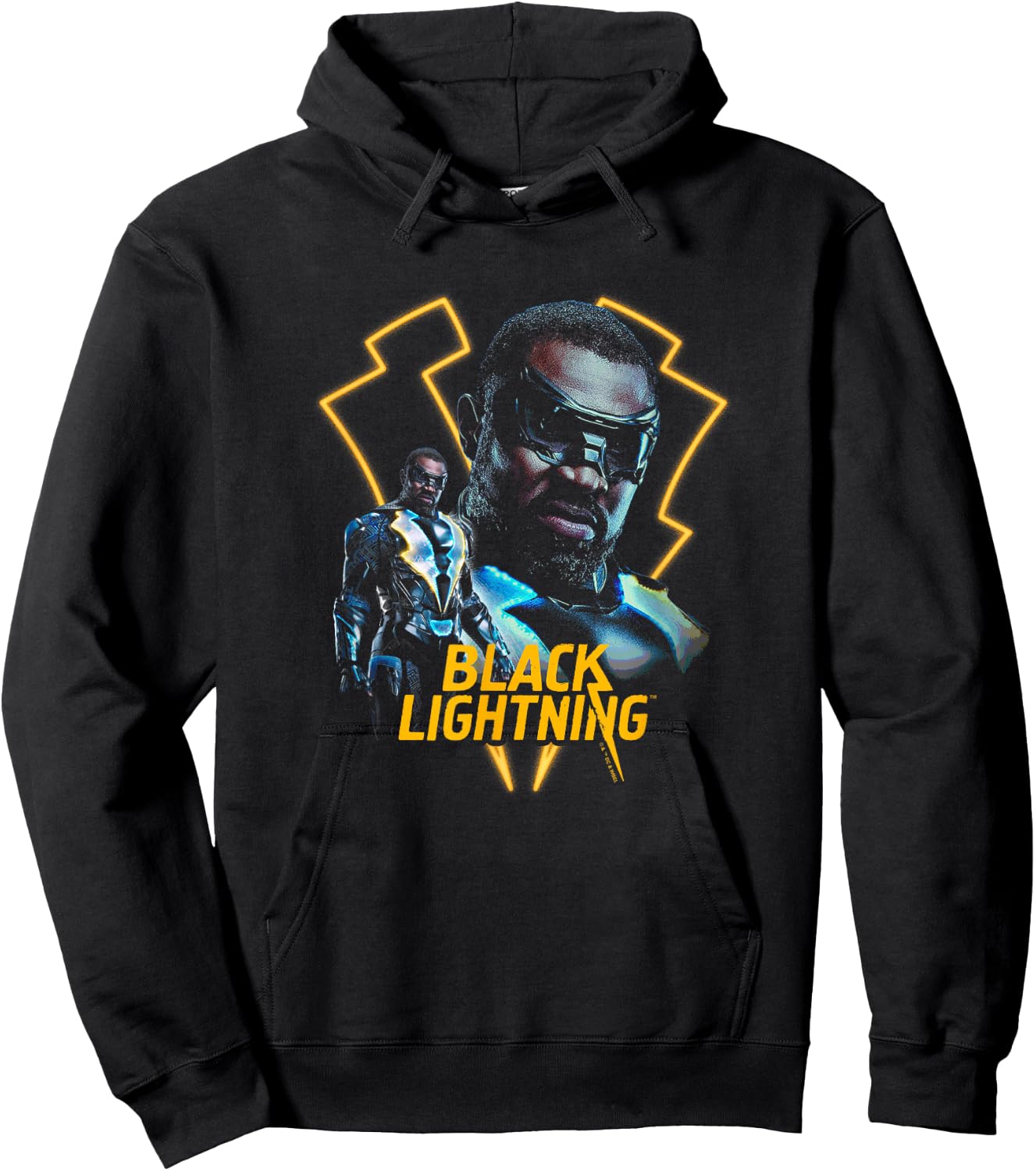 Black Lightning Vigilante Super Hero Lightning Logo Poster Hoodie - Hoodie | Black