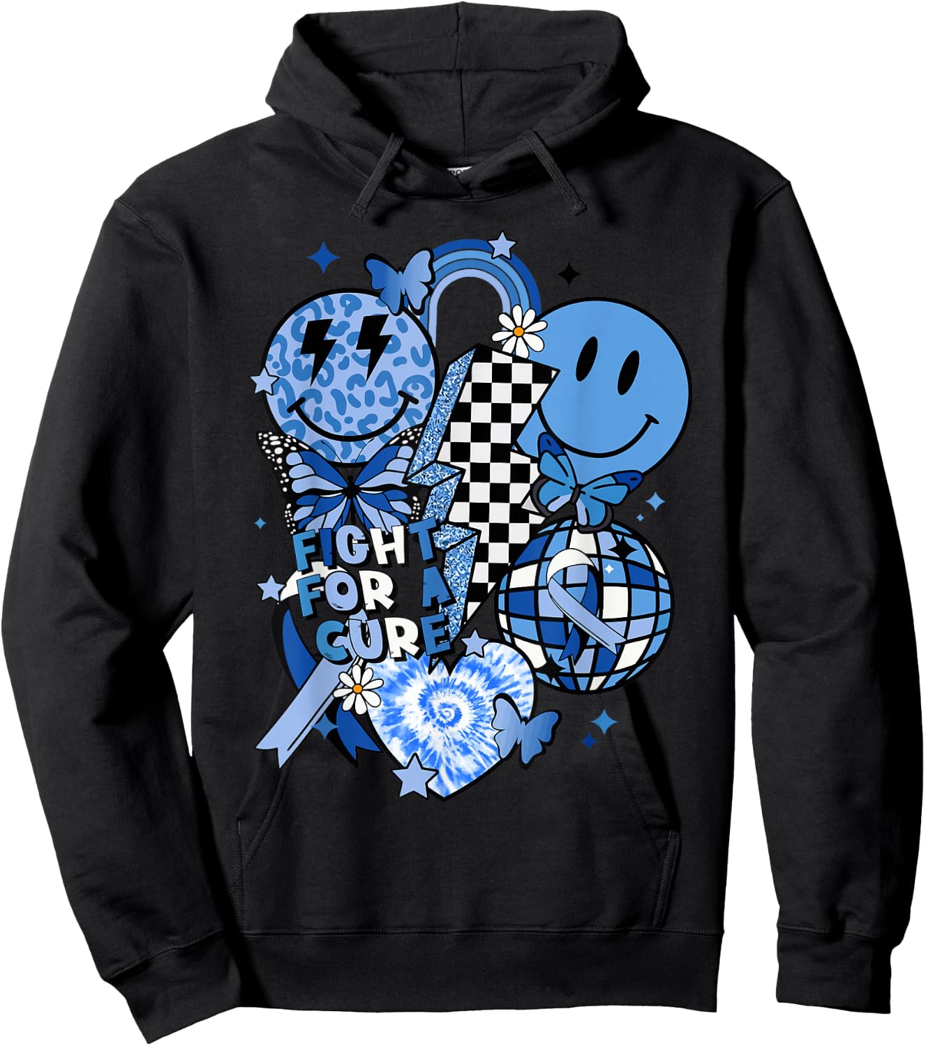 in November We Wear Blue T1D Type 1 Diabetes Awareness Gifts Hoodie - Hoodie | Black