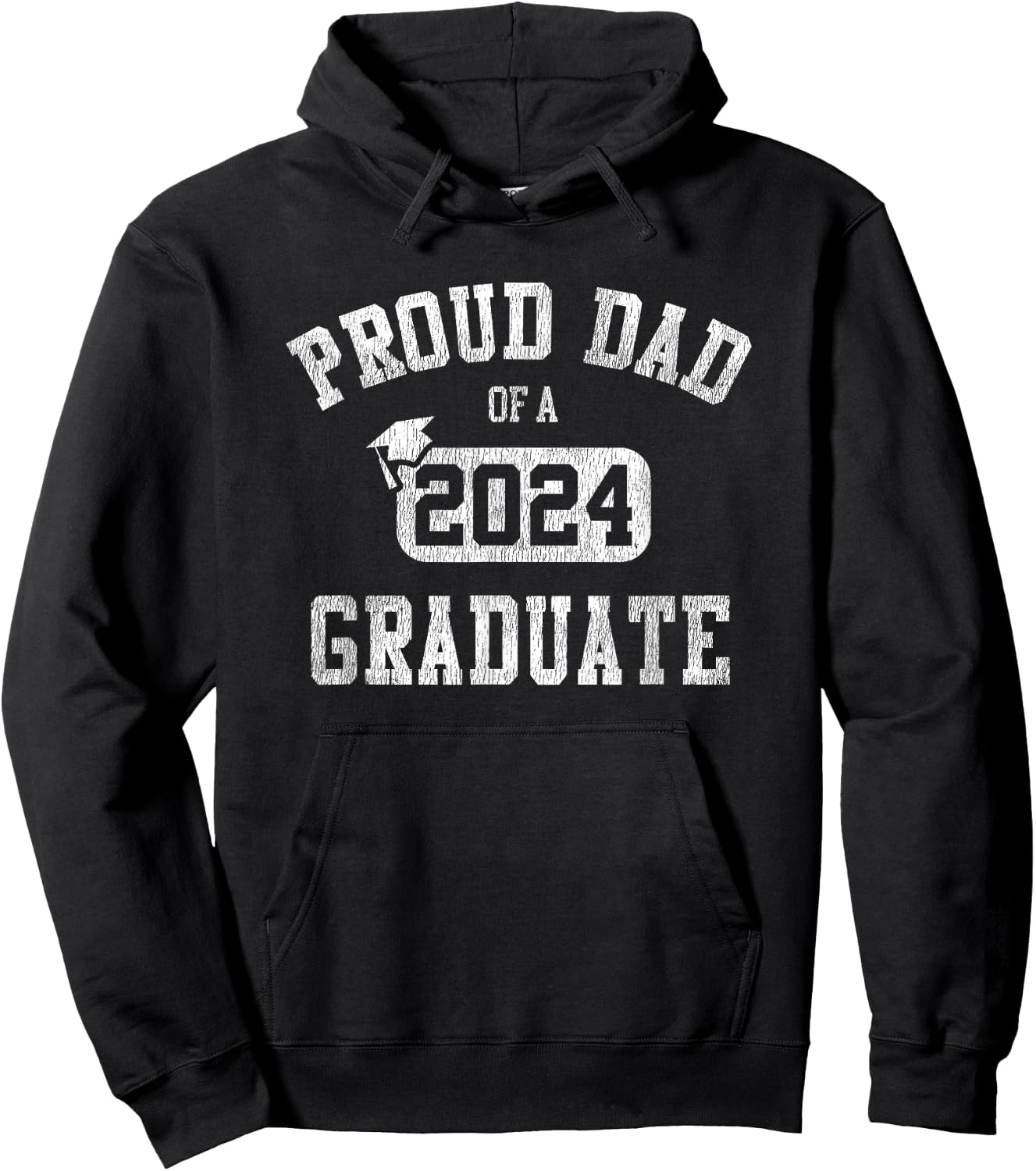 Proud Dad Of A 2024 Graduate Grad Class of 2024 Graduation Hoodie - Hoodie | Black