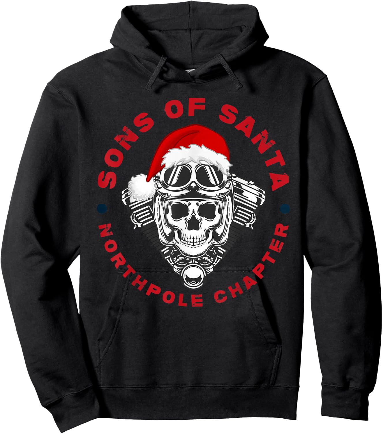 Funny Santa Motorcyle Biker Xmas Christmas 2025 Hoodie - Hoodie | Black
