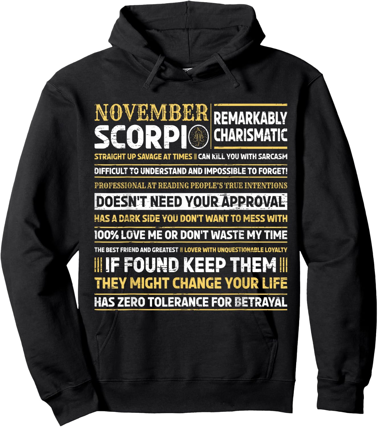 Best Born in November Scorpio Birthday Hoodie - Hoodie | Black