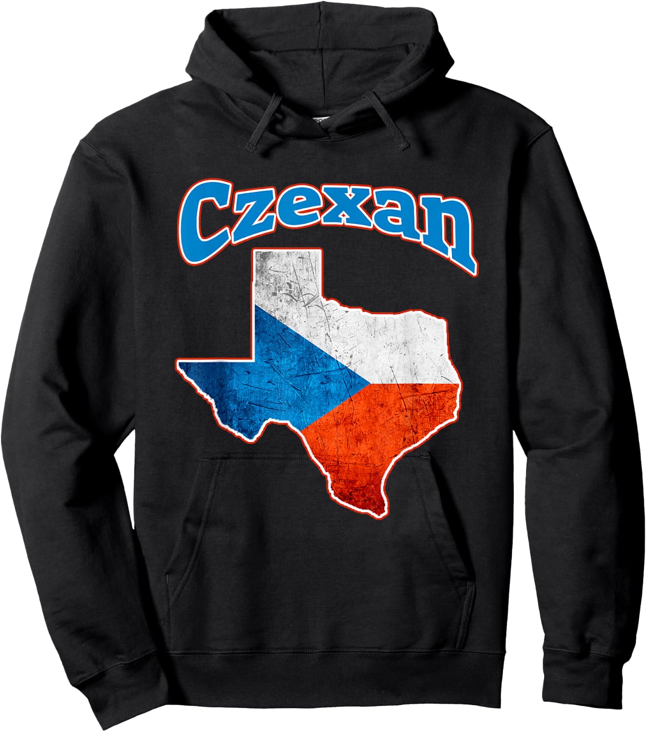 Texas For Funsies and Gifts Czexan Czech Heritage Texas Roots Hoodie - Hoodie | Black