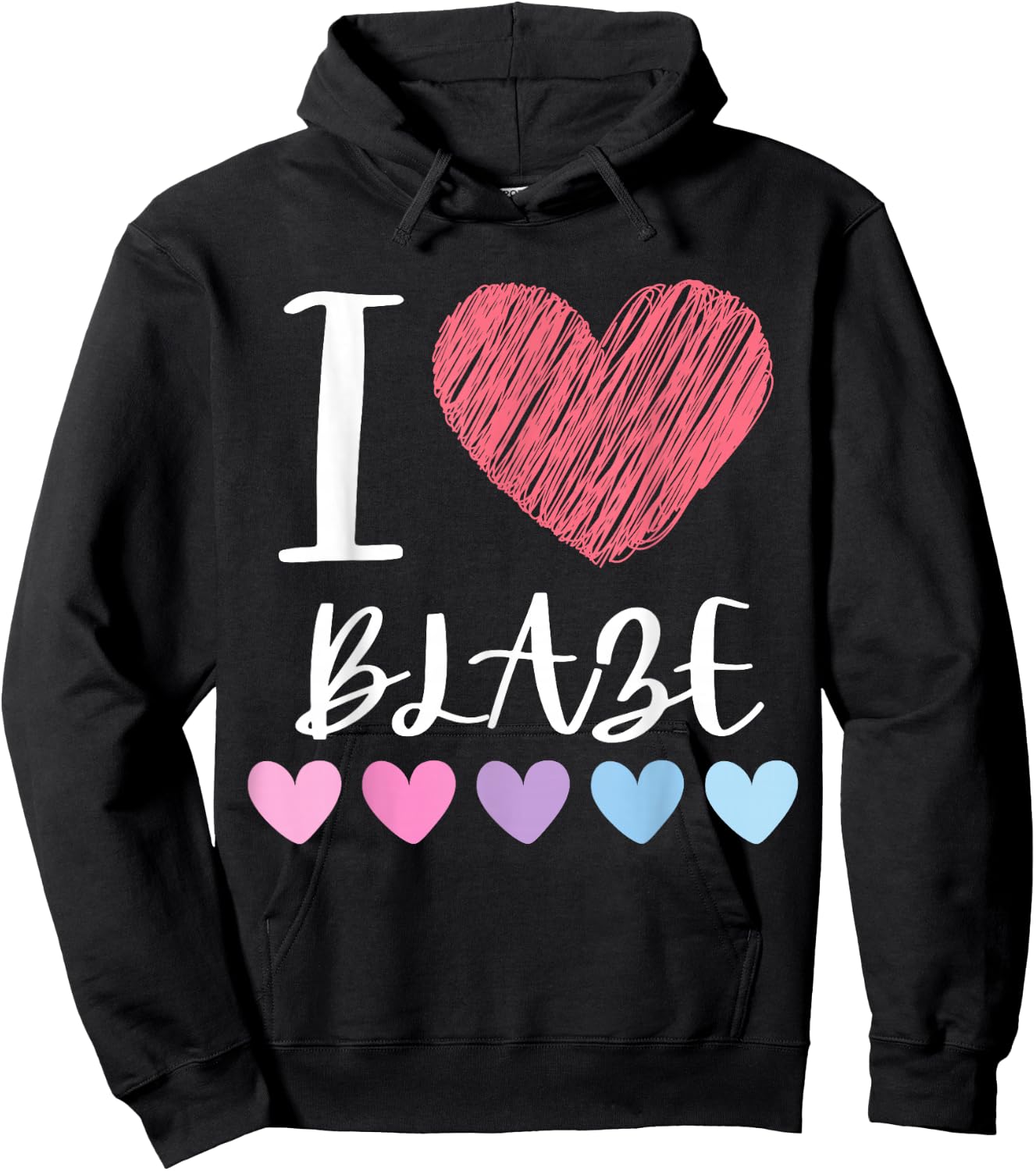 I Love BLAZE Personalized Name Cool Birthday Party Hoodie - Hoodie | Black