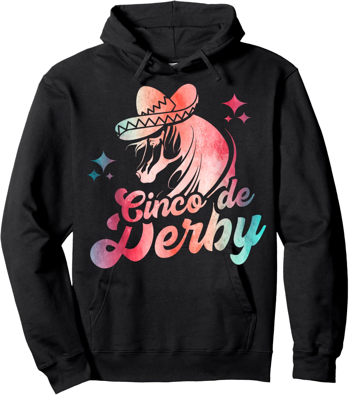 Cinco De Derby | Mexico Cinco De Mayo | Horse Racing Hoodie - Hoodie | Black